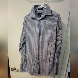 Club Room Navy and White Striped Button Down Shirt